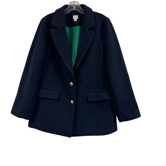 J Crew Wool-blend blazer-coat in Navy - Picture 2 of 12